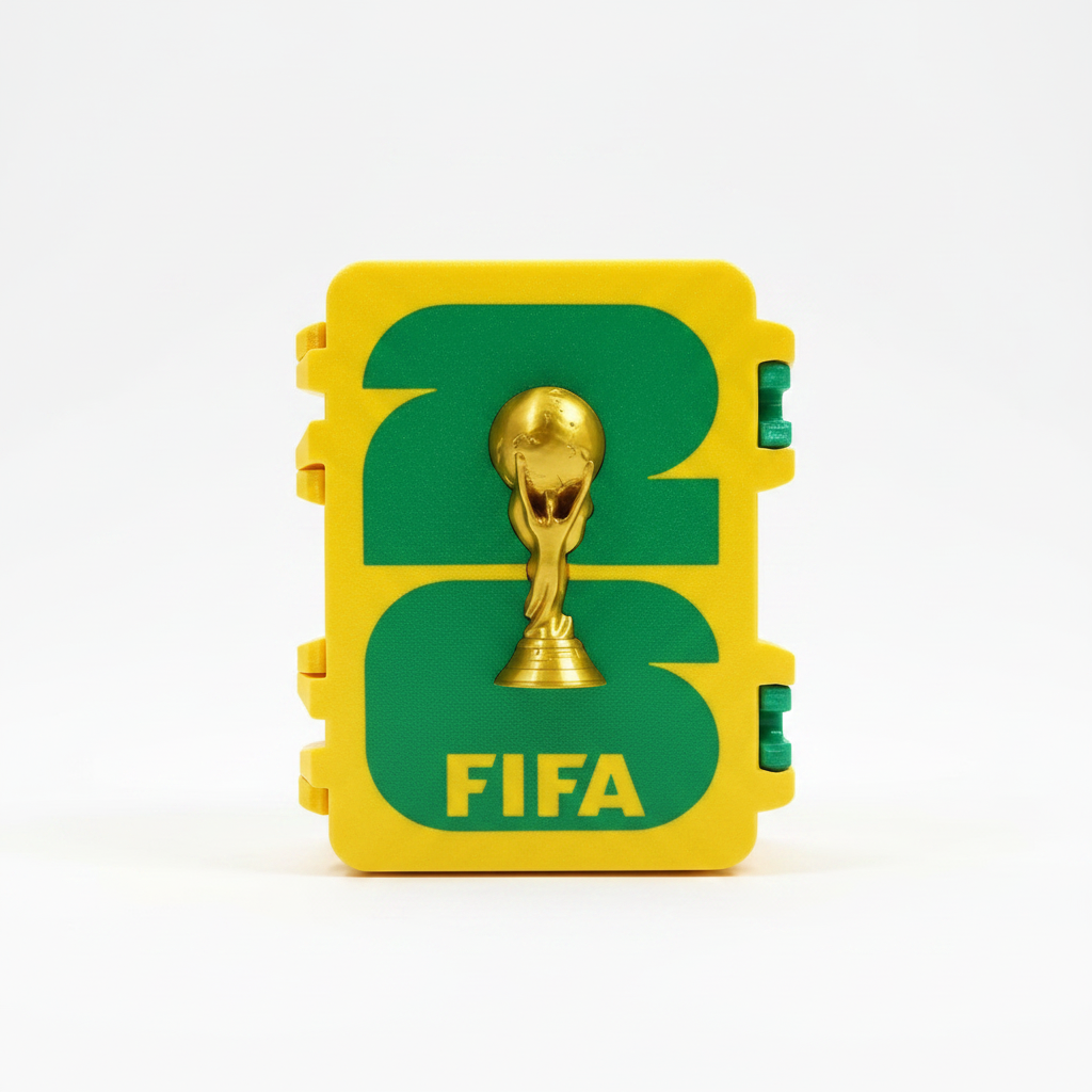 Porta Figurinha Copa do Mundo Com Taça - Verde e Amarelo