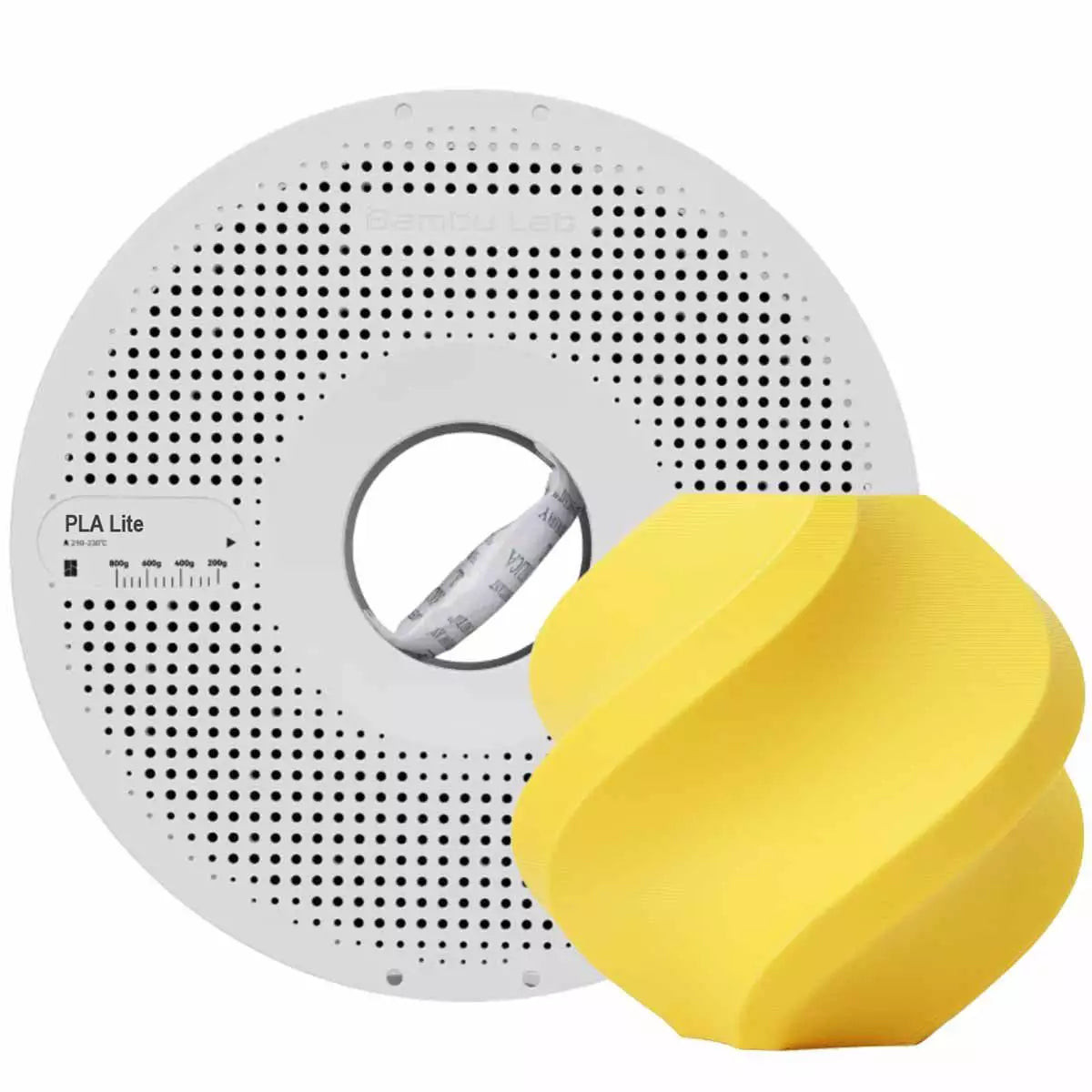 FILAM. 3D BAMBU PLA LITE AMARELO 1.75MM 1KG C/C RT