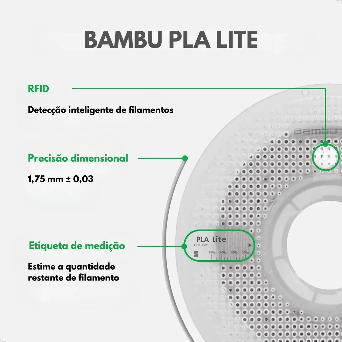 FILAM. 3D BAMBU PLA LITE BEGE 1.75MM 1KG C/ CRT