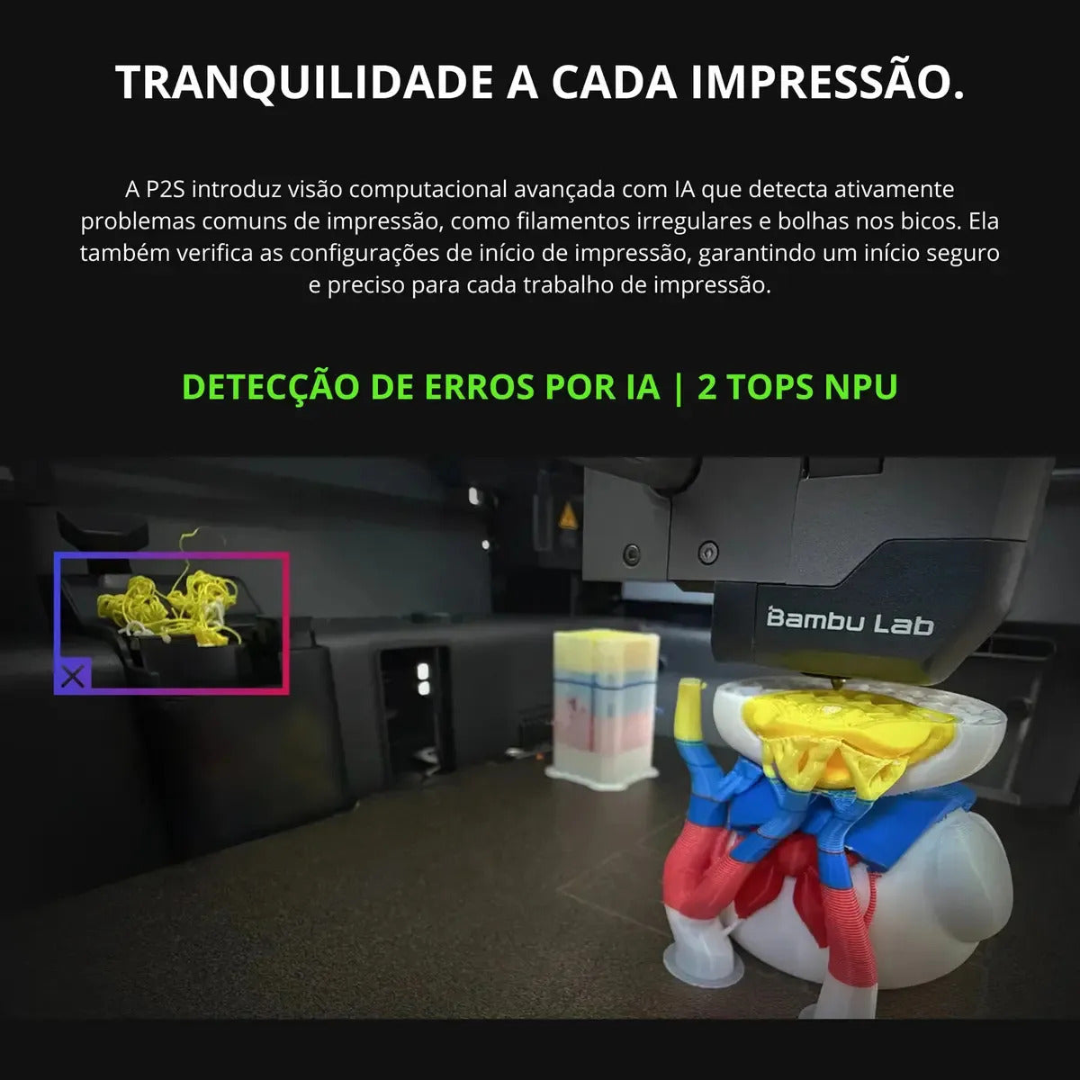 Impressora 3D Bambu Lab P2S + AMS 2 PRO - 110V