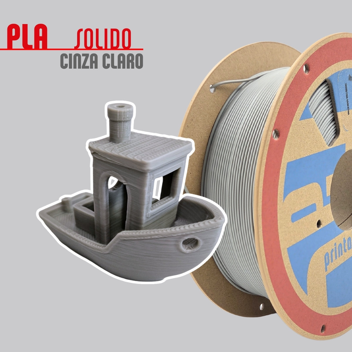 Filamento PLA Cinza Claro 175 1 kg
