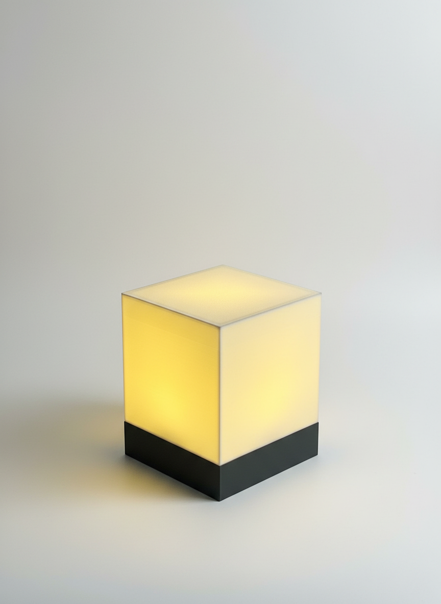 Luminária Moderna Cubo - Branco e Preta