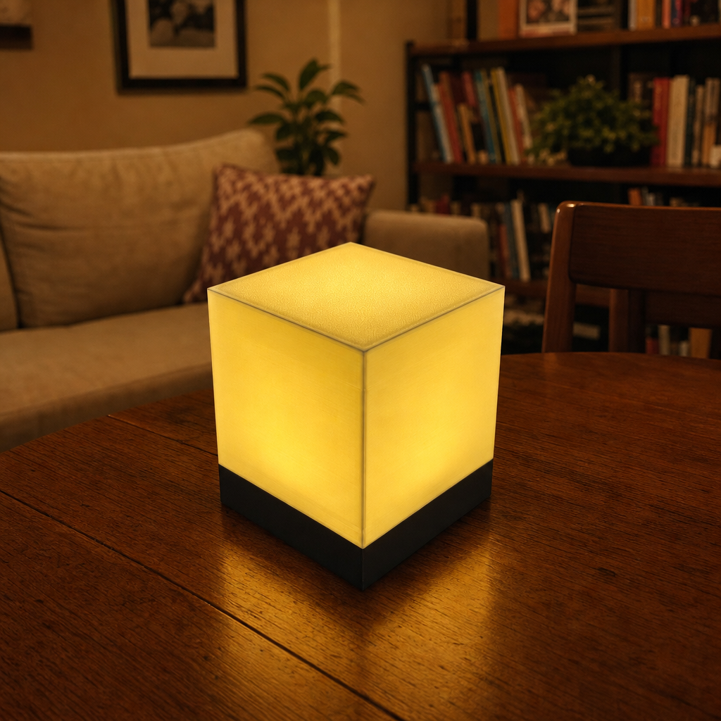 Luminária Moderna Cubo - Branco e Preta