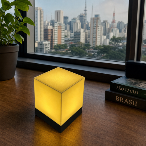 Luminária Moderna Cubo - Branco e Preta