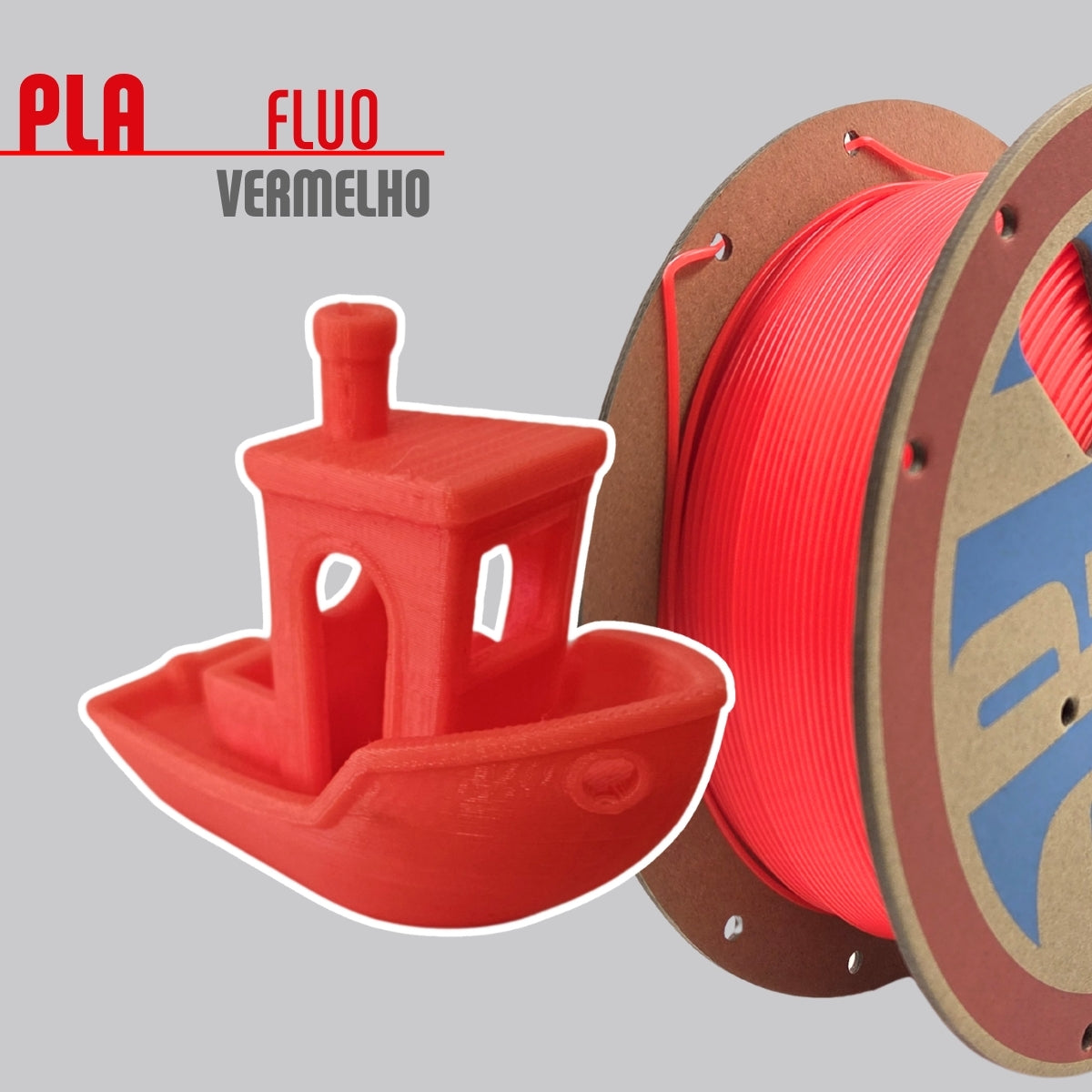 Filamento PLA Fluo Vermelho 1,75mm 1Kg PrintaLot