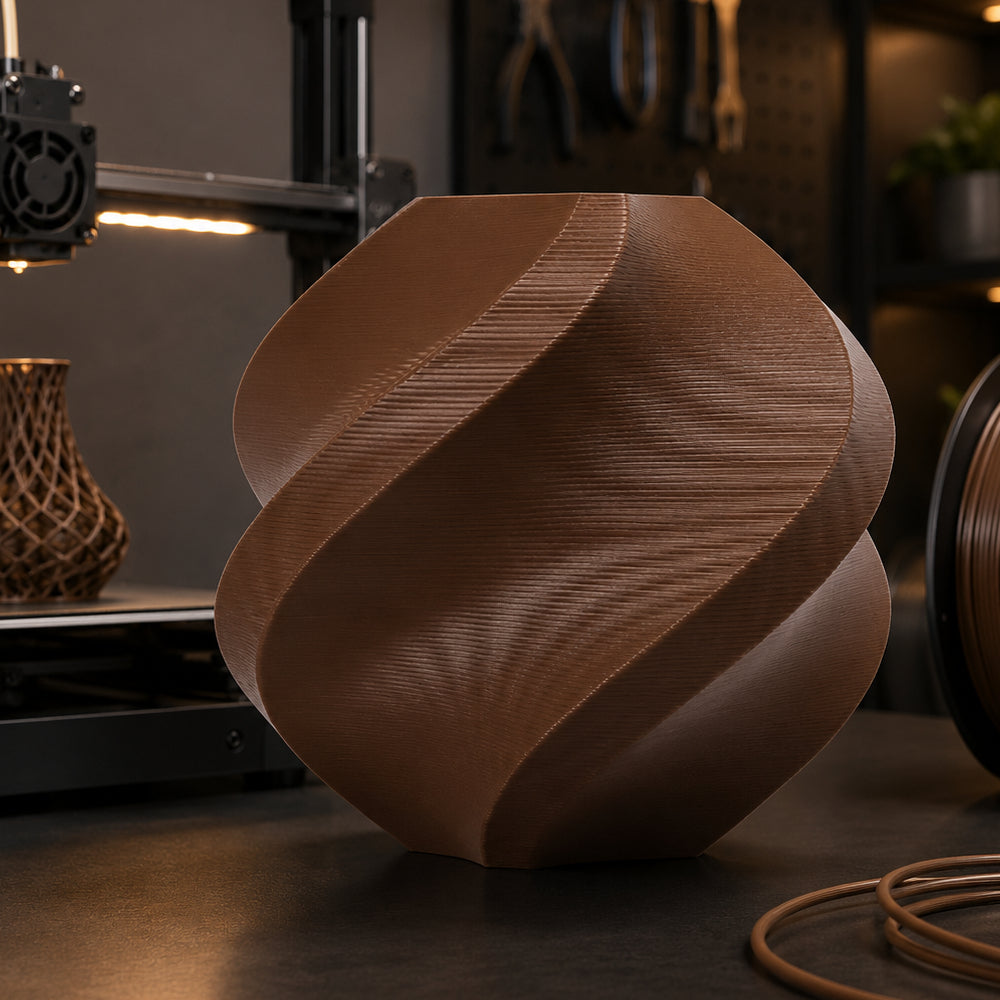 FILAM. 3D BAMBU PLA LITE MARROM CACAU 1.75MM 1KG C/C RT