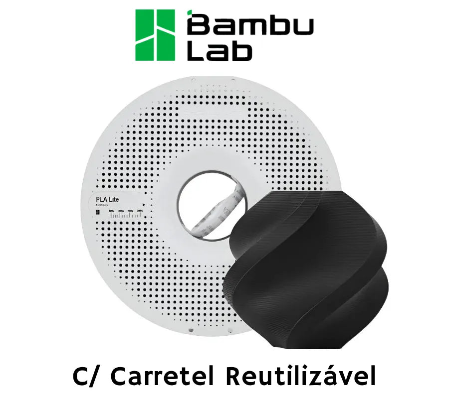 FILAM. 3D BAMBU PLA LITE PRETO1.75MM 1KG C/C RT