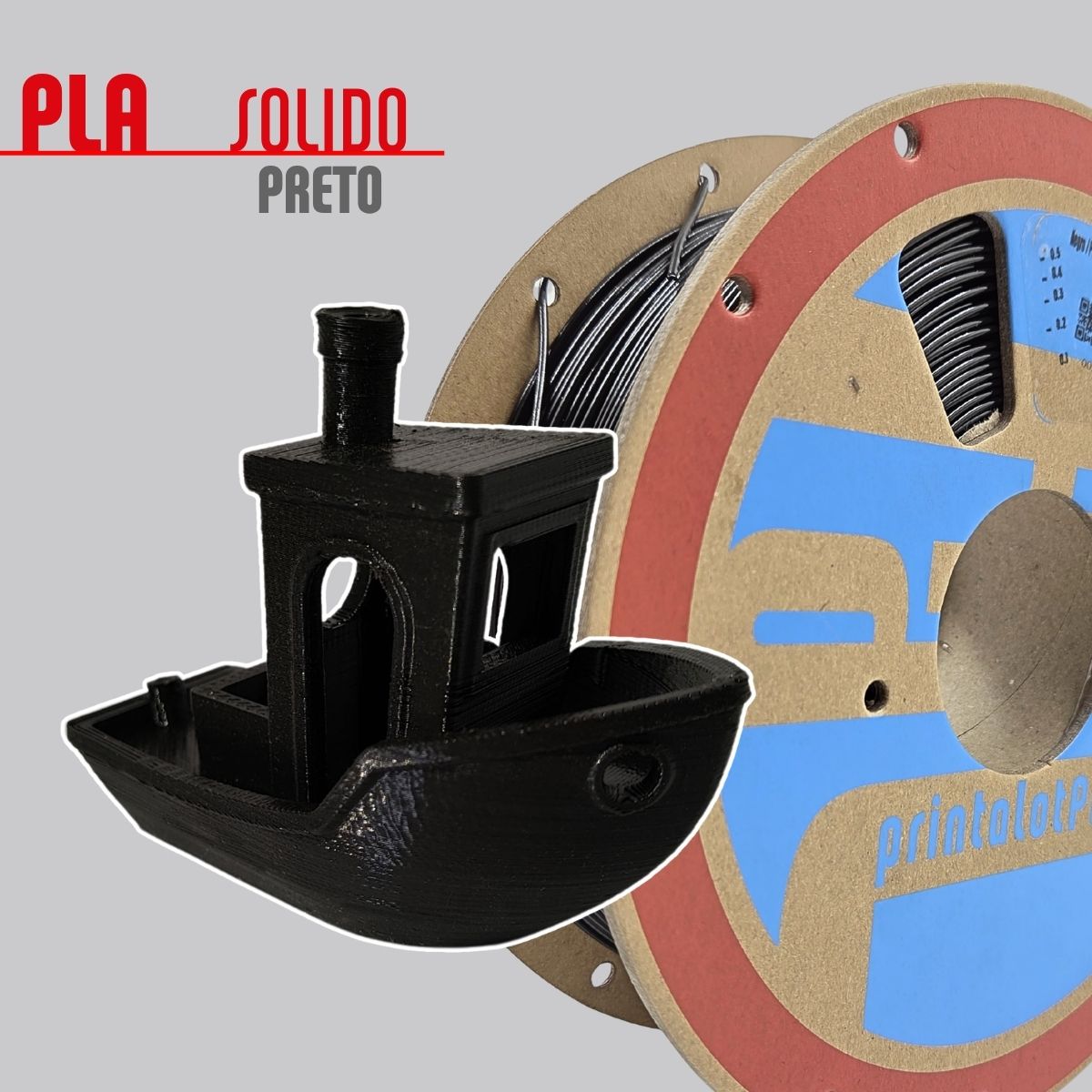 Filamento PLA Preto 1,75mm 1Kg PrintaLot