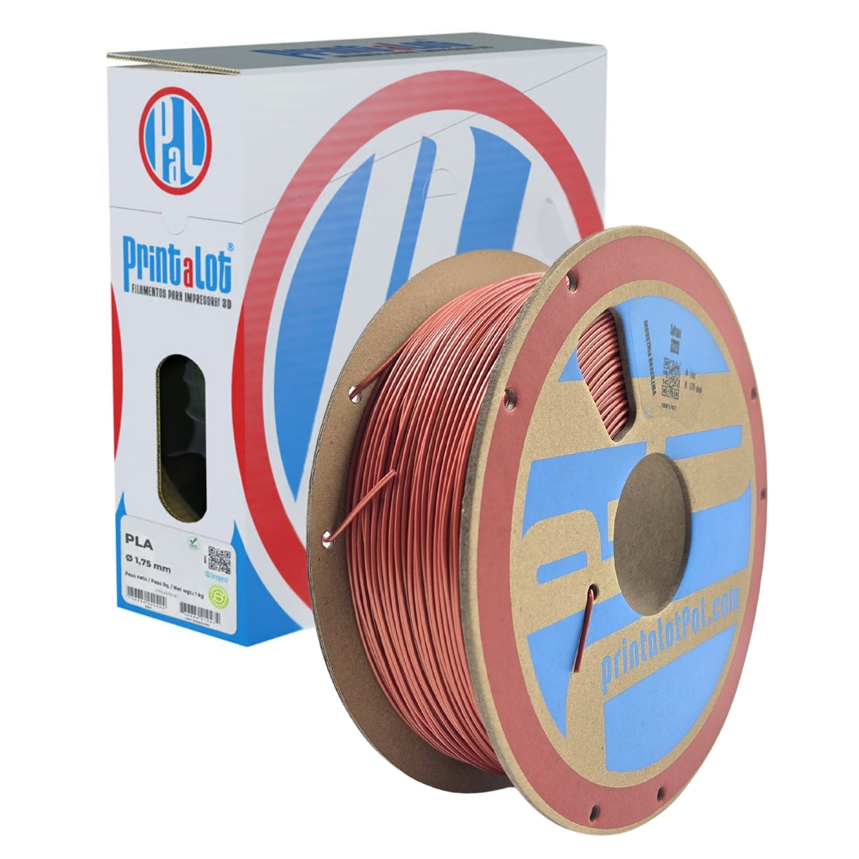 Filamento PLA Metal Vermelho Páprica 1,75mm 1Kg PrintaLot