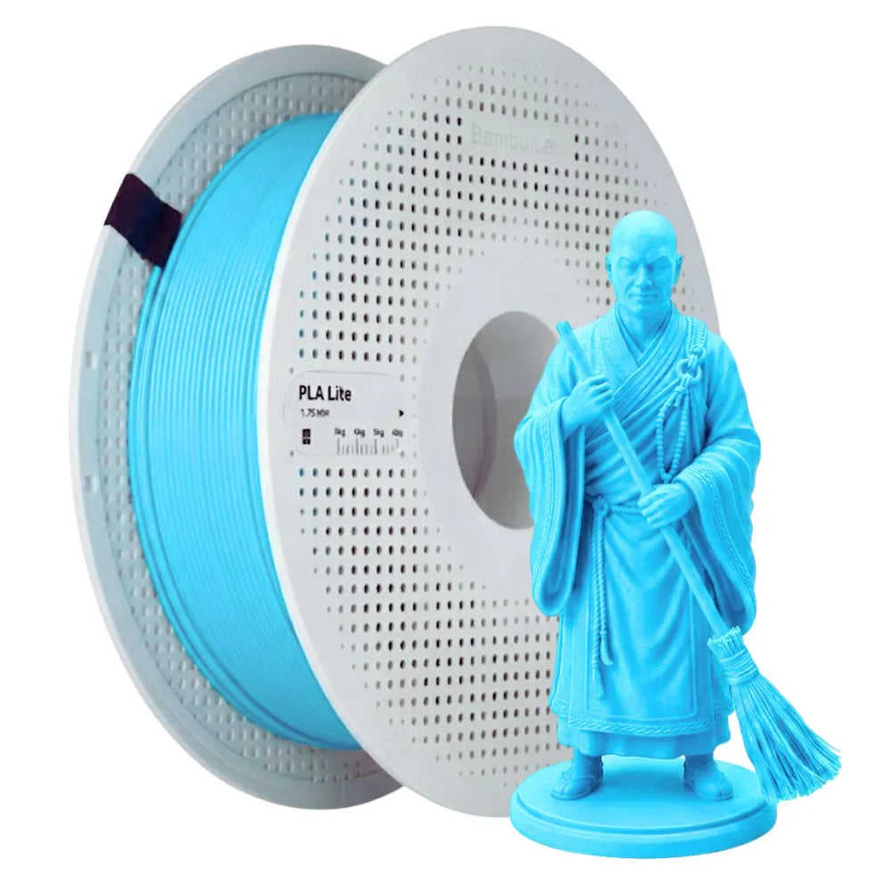 FILAMENTO 3D BAMBU PLA LITE CIANO 1.75MM 1KG COM CARRETEL REUTILIZÁVEL