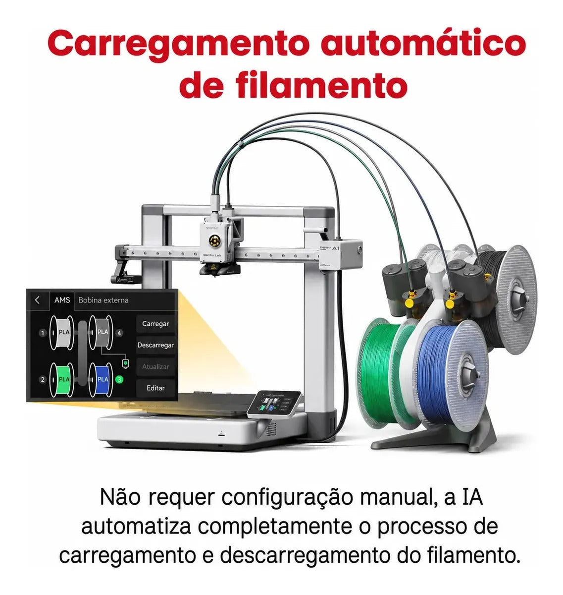 IMPRESSORA 3D BAMBU LAB MODELO A1 + COMBO 127/220V