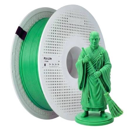 FILAMENTO 3D BAMBU PLA LITE VERDE1.75MM 1KG COM CARRETEL REUTILIZÁVEL